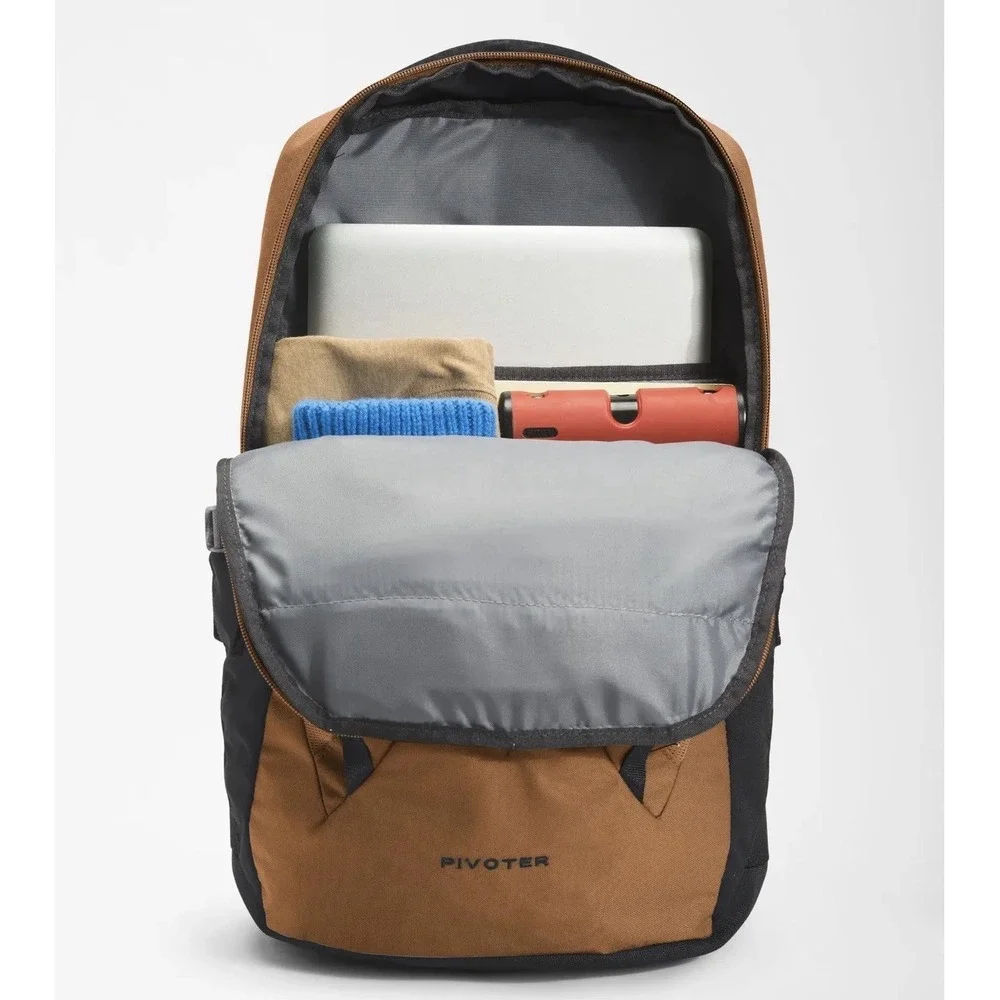 NWT The North Face Pivoter Orange/Brown Backpack FlexVent Laptop Compartment